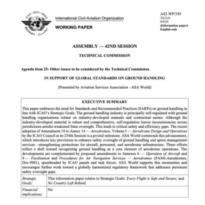 In support of global standards on ground handling